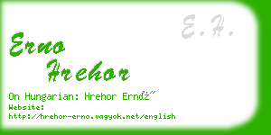erno hrehor business card
